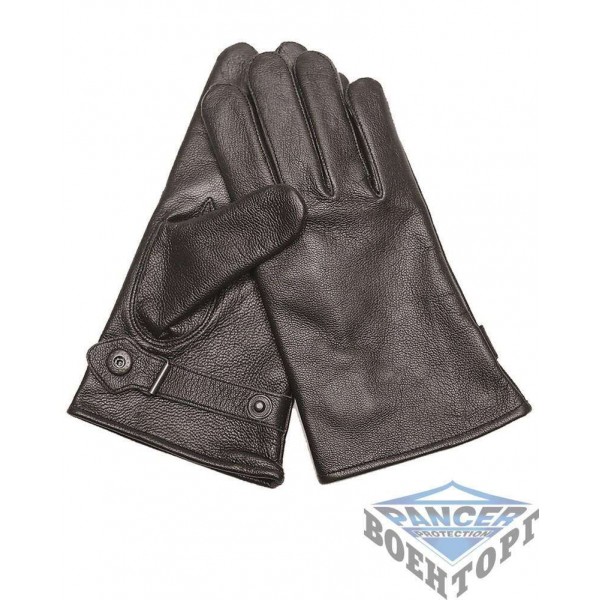 Кожаные перчатки GERMAN LINED LEATHER GLOVES черные - 3219047