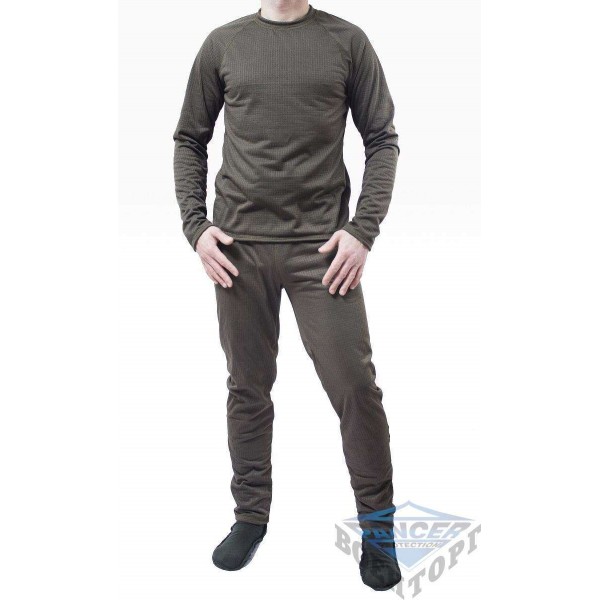 Термобілизна флісова зимовий 2-й теплий шар Клітина Олива 210гр/м - 3288450