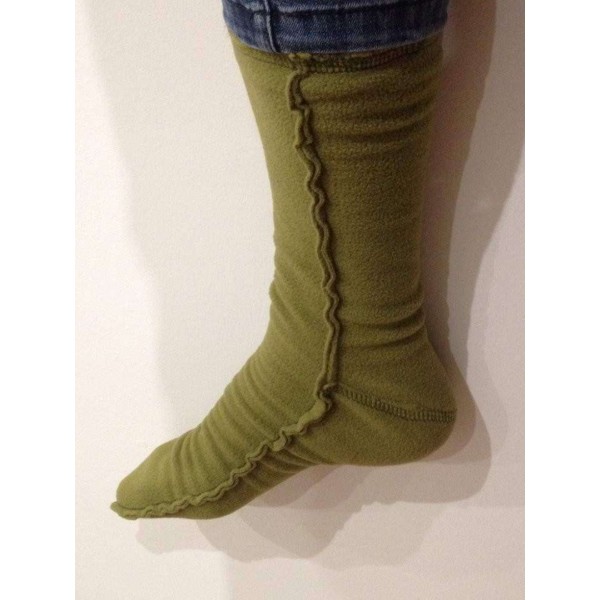 Термошкарпетки, флісові шкарпетки зимові Світла олива - 3288519