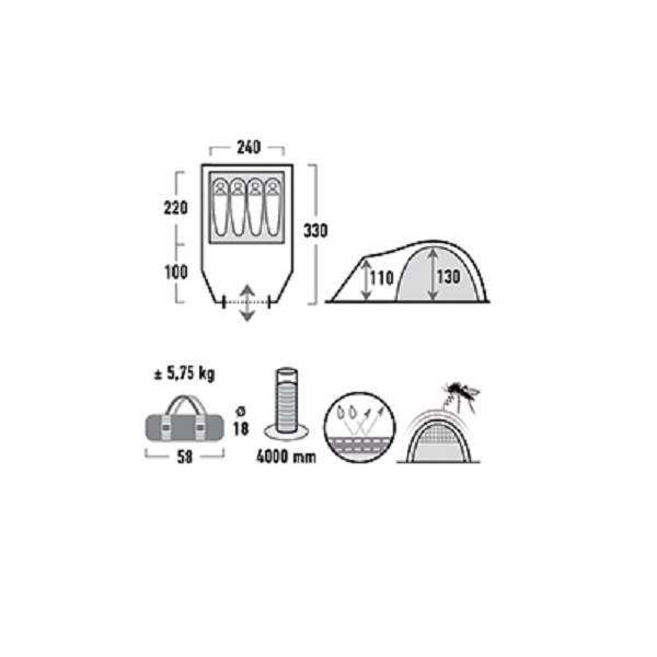Палатка High Peak Talos 4 (Dark Grey/Green) - 3297996 Палатка High Peak Talos 4 (Dark Grey/Green) - 3297996