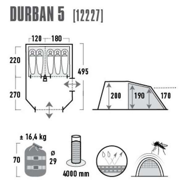 Палатка High Peak Durban 5 Grey - 3297997 Палатка High Peak Durban 5 Grey - 3297997