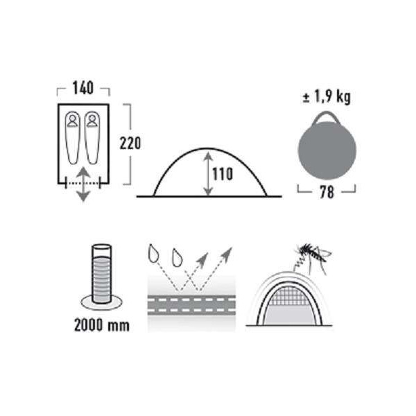Палатка High Peak Stella 2 (Black/Green) - 3297999 Палатка High Peak Stella 2 (Black/Green) - 3297999