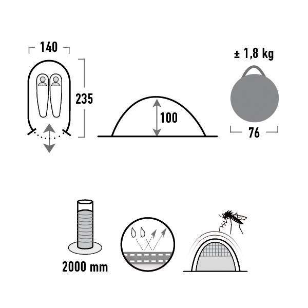 Палатка High Peak Vision 2 (Green) - 3298000 Палатка High Peak Vision 2 (Green) - 3298000