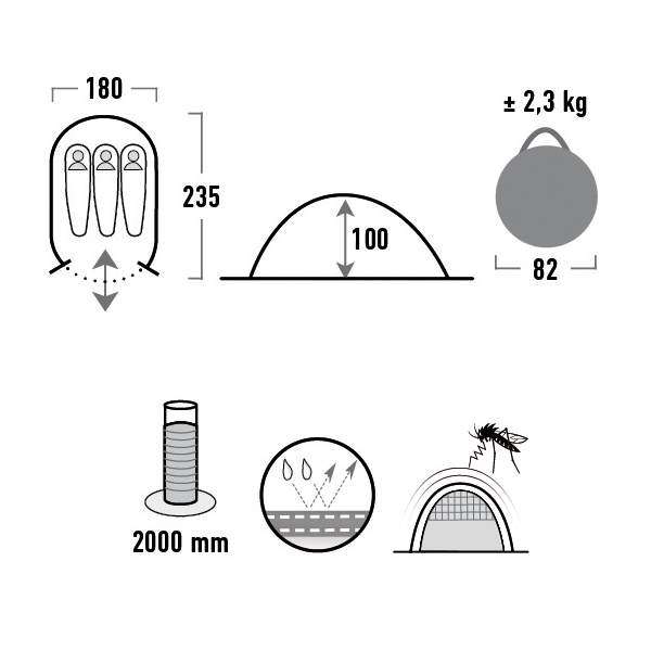 Палатка High Peak Vision 3 (Green) - 3298002 Палатка High Peak Vision 3 (Green) - 3298002