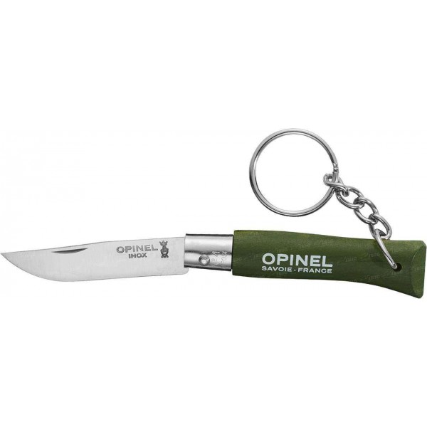Нож Opinel Keychain №4 Inox. Цвет - темно-зеленый - 3308287
