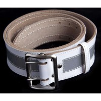 Ремінь білий зі світловідбиваючою смужкою 50 мм