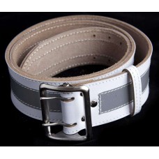 Ремень белый со светоотражающей полосой 50 мм