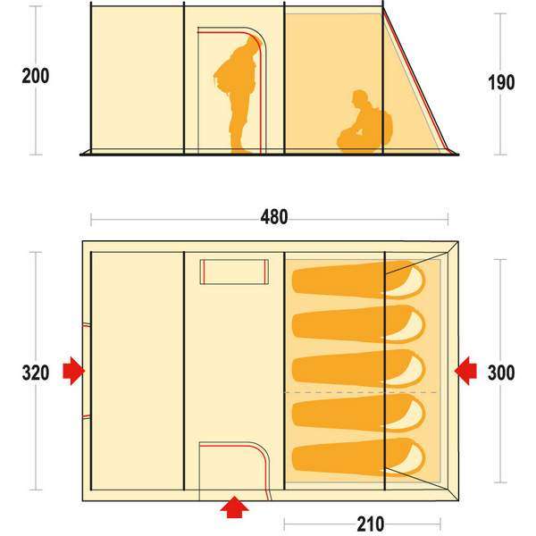 Палатка Ferrino Trilogy 5 Blue - 3372008 Палатка Ferrino Trilogy 5 Blue - 3372008