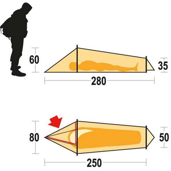 Палатка Ferrino Bivy 1 (10000) Orange/Gray - 3372009 Палатка Ferrino Bivy 1 (10000) Orange/Gray - 3372009