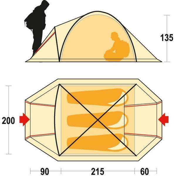 Палатка Ferrino Aral 3 (4000) Red/Gray - 3372014 Палатка Ferrino Aral 3 (4000) Red/Gray - 3372014