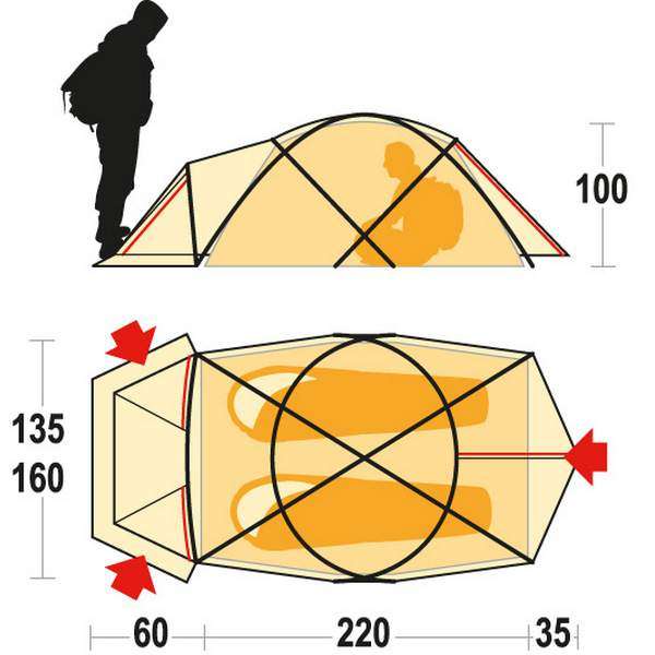 Намет Ferrino Snowbound 2 (8000) Orange - 3372028