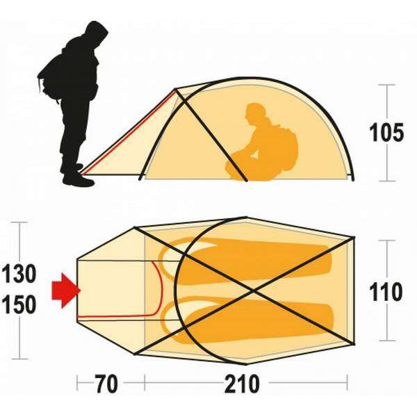 Палатка Ferrino Pilier 2 (8000) Orange - 3372029