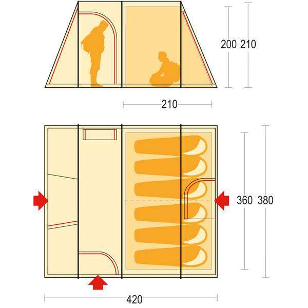 Палатка Ferrino Proxes 6 Kelly Green - 3372030