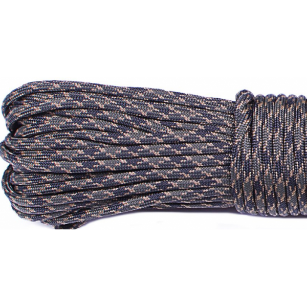 Паракорд Type III 550, Зелено-чорний з коричневою ниткою 10м - 3391915