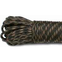 Паракорд Type III 550, Зелено-коричневий з чорною ниткою 10м