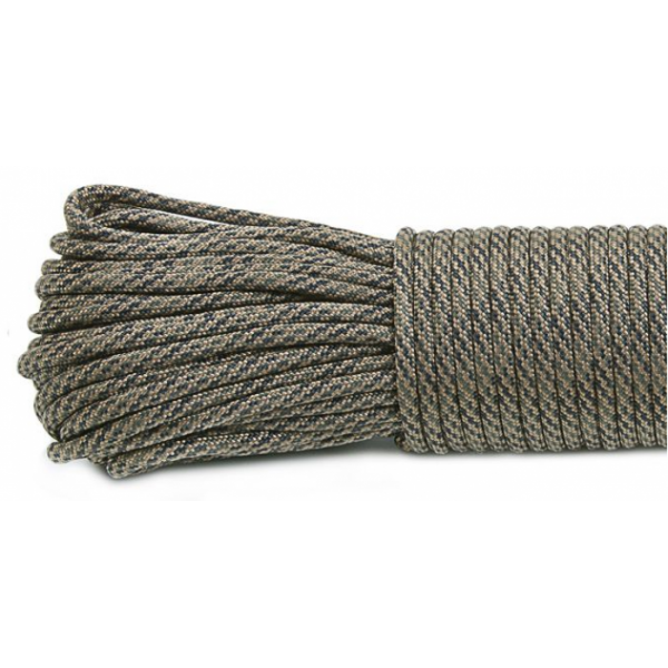 Паракорд Type III 550, Чорно-зелений з коричневою ниткою 10м - 3391934