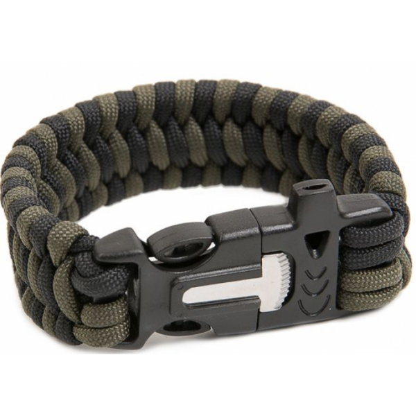 Браслет выживания, плетение Трилобит со свистком и огнивом - 3391974