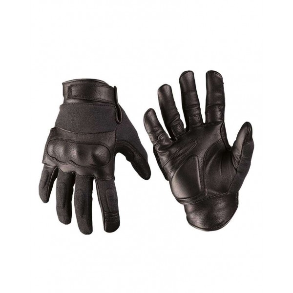 Тактические перчатки из кожи Aramid черные Mil-Tec Германия - 3392342