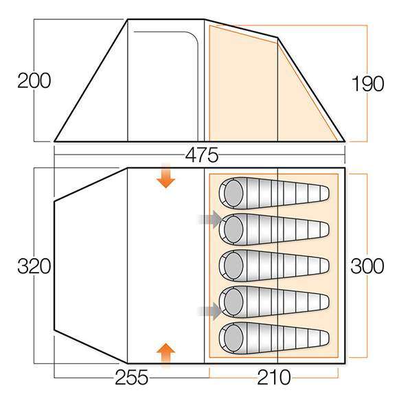Палатка Vango Beta 550 XL Apple Green - 3394076