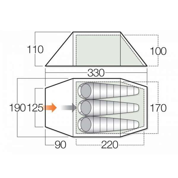 Палатка Vango Meteor 300 Anthracite - 3394088 Палатка Vango Meteor 300 Anthracite - 3394088