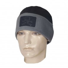 Шапка Watch Cap фліс/сітка Pirate Skull Windblock 380 чорно-сіра