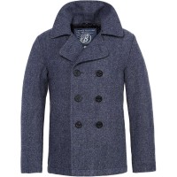 Бушлат Brandit Pea Coat denim blue heringbone