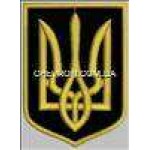 Нашивка Герб Украины чёрно-золотой 6х8 см