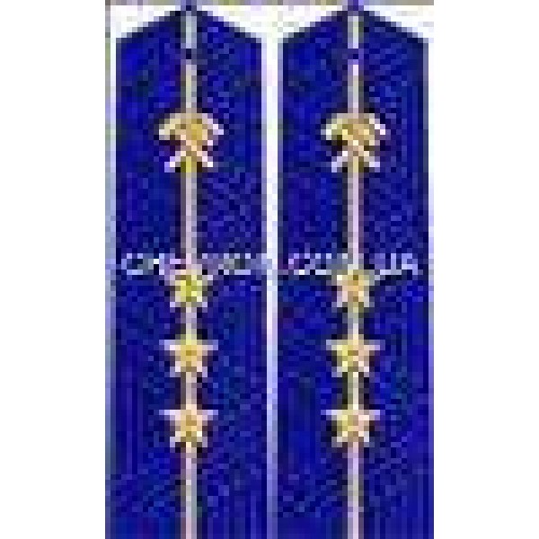 Погоны ж/д вышитое поле пришивные младшие 3 звезды - 3443786