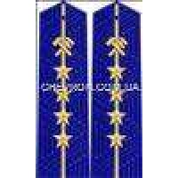 Погоны ж/д вышитое поле пришивные младшие 4 звезды