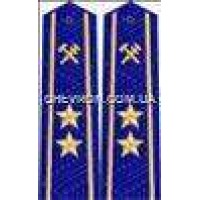 Погоны ж/д вышитое поле пришивные старшие 2 звезды