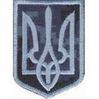 Нашивка Герб Украины 4х5,5 см морской пиксель