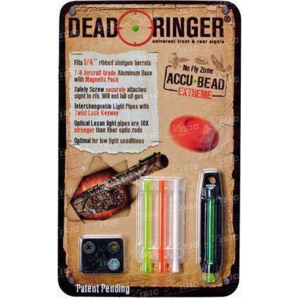Мушка Dead Ringer 1/4 Accu-Bead Extreme Single Pack (на планку 6,4 мм). 3 кольорові вставки - 3457361 Мушка Dead Ringer 1/4 Accu-Bead Extreme Single Pack (на планку 6,4 мм). 3 кольорові вставки - 3457361