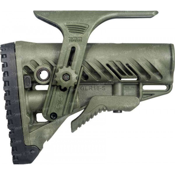 Приклад FAB Defense GLR-16 CP з регульованою щокою для AR15/M16. Колір - оливковий - 3457403 Приклад FAB Defense GLR-16 CP з регульованою щокою для AR15/M16. Колір - оливковий - 3457403