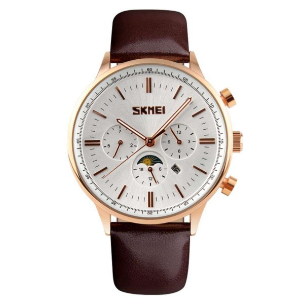 Годинник Skmei 9117 Gold Case White Dail BOX - 3462023
