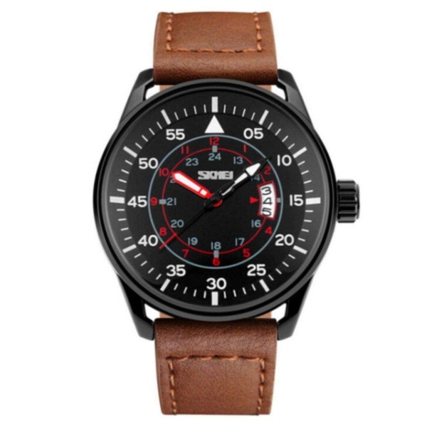 Годинник Skmei 9113 Black Brown Band BOX - 3462027