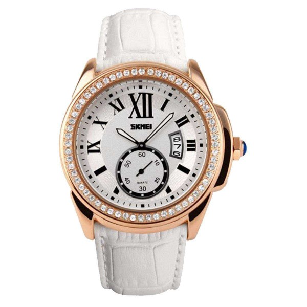 Годинник Skmei 1147 Gold Case White Band BOX - 3462102