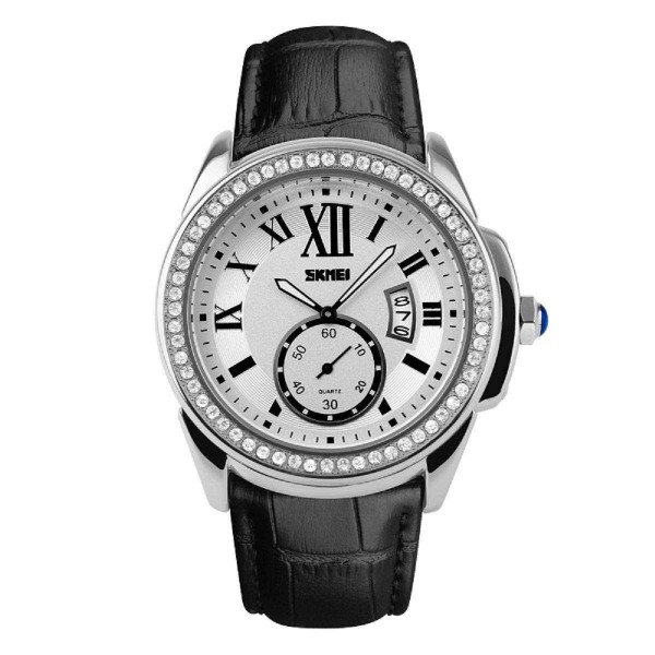 Годинник Skmei 1147 Silver Case Black Band BOX - 3462103