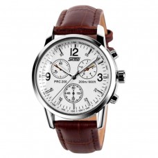 Годинник Skmei 9070CL White Dail Brown BOX