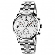 Годинник Skmei 9070CS White Dail Stainless BOX