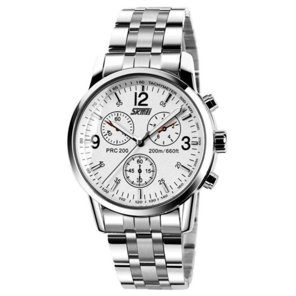 Годинник Skmei 9070CS White Dail Stainless BOX - 3462118