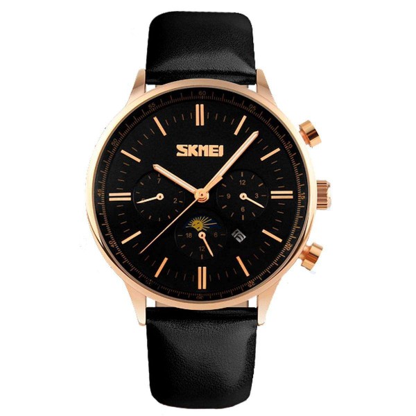 Годинник Skmei 9117 Gold Case Black Dail BOX - 3462126