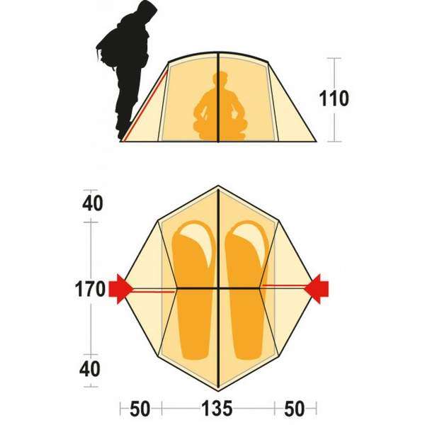 Палатка Ferrino Spectre 2 Red/Gray - 3463707 Палатка Ferrino Spectre 2 Red/Gray - 3463707