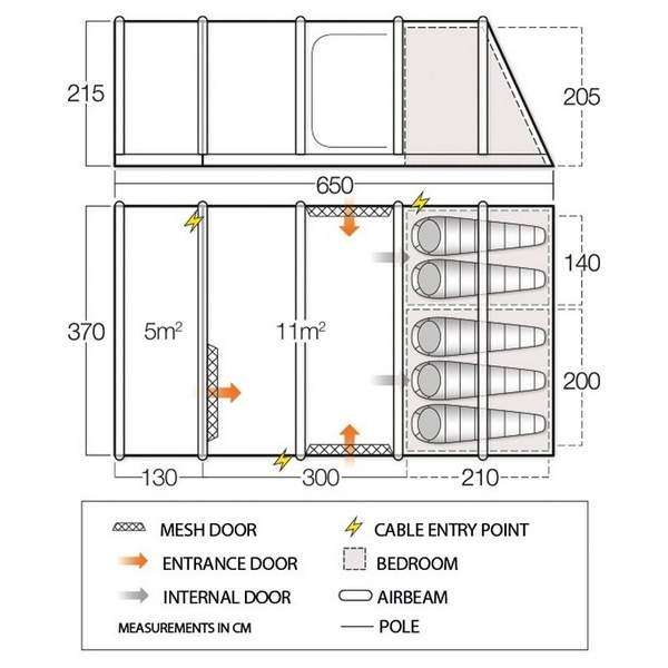 Палатка Vango Edoras 500XL Sky Blue - 3481225