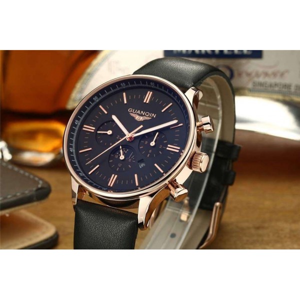 Часы Guanqin Gold-Black-Black GQ12003 CL - 3487457