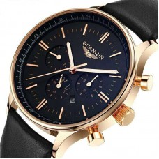 Часы Guanqin Gold-Black-Black GQ12003 CL