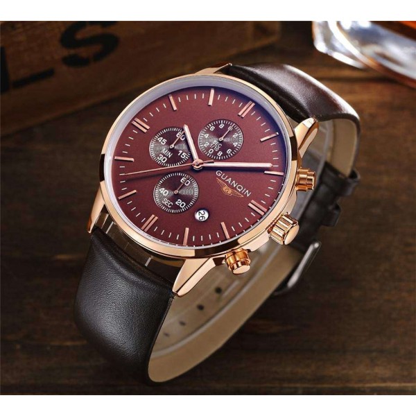 Часы Guanqin Gold-Brown-Brown GQ12006-A CL - 3487499