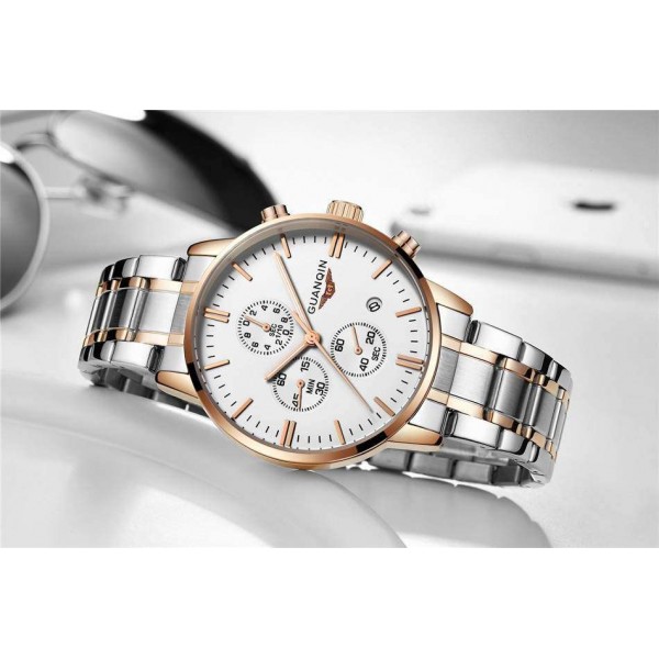 Часы Guanqin Gold-White-SilverGold GQ12006-A CS - 3487558