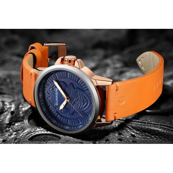 Часы Guanqin Silver-Blue-Brown GS19077 CL - 3487611