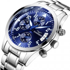 Часы Guanqin Silver-Blue-Silver GS19064 CS