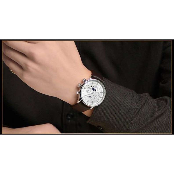 Часы Guanqin Silver-White-Brown GQ12003 CL - 3487635